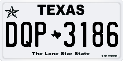 TX license plate DQP3186
