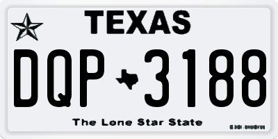 TX license plate DQP3188