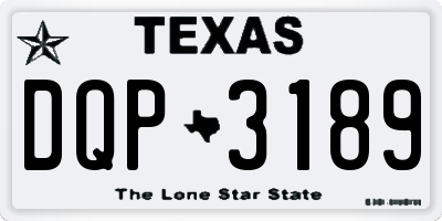 TX license plate DQP3189
