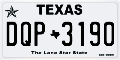 TX license plate DQP3190