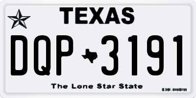 TX license plate DQP3191