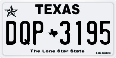 TX license plate DQP3195