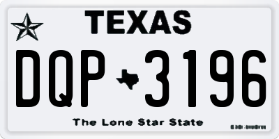 TX license plate DQP3196