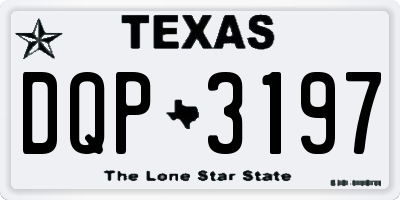 TX license plate DQP3197