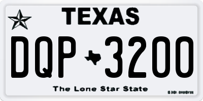 TX license plate DQP3200