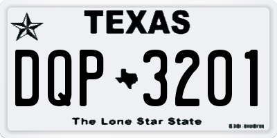 TX license plate DQP3201