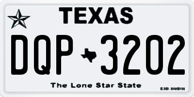 TX license plate DQP3202