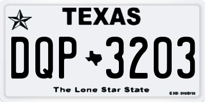 TX license plate DQP3203