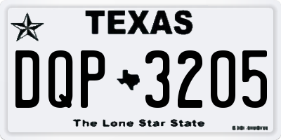 TX license plate DQP3205