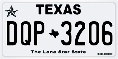 TX license plate DQP3206