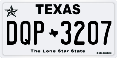 TX license plate DQP3207