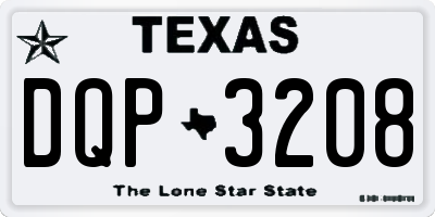 TX license plate DQP3208