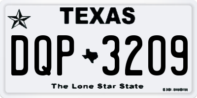 TX license plate DQP3209