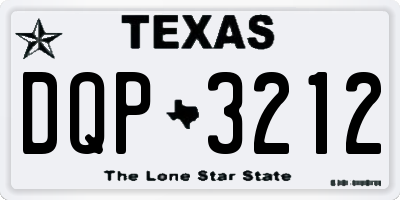 TX license plate DQP3212