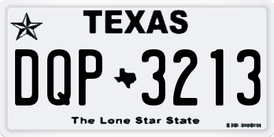 TX license plate DQP3213