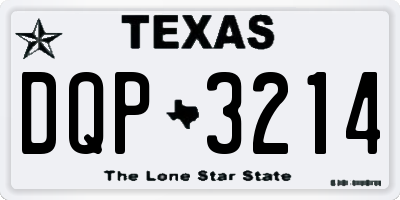 TX license plate DQP3214