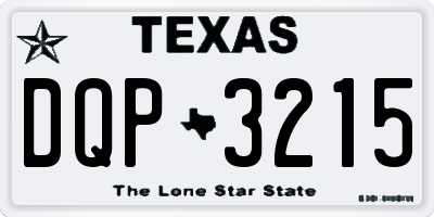 TX license plate DQP3215