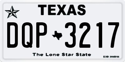 TX license plate DQP3217