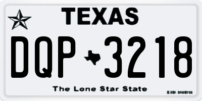 TX license plate DQP3218