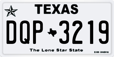 TX license plate DQP3219