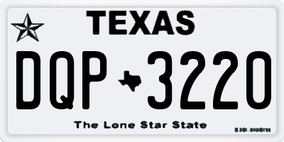 TX license plate DQP3220