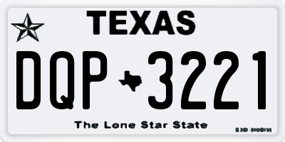 TX license plate DQP3221