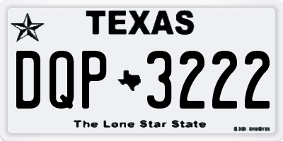 TX license plate DQP3222