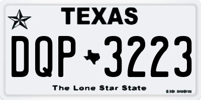 TX license plate DQP3223