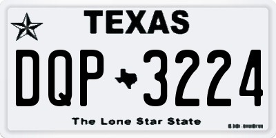 TX license plate DQP3224
