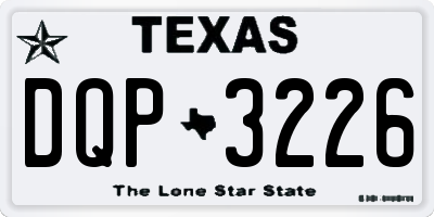 TX license plate DQP3226