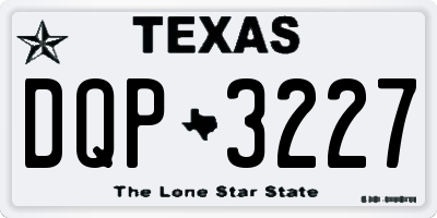 TX license plate DQP3227