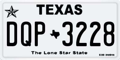 TX license plate DQP3228