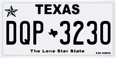 TX license plate DQP3230