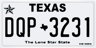 TX license plate DQP3231