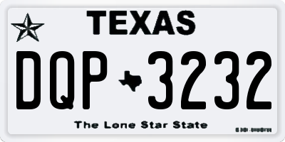 TX license plate DQP3232