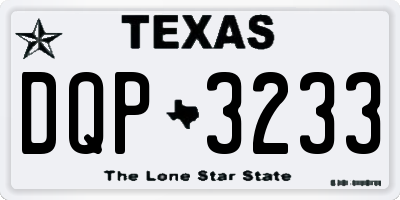 TX license plate DQP3233