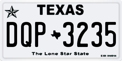 TX license plate DQP3235