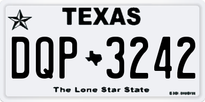 TX license plate DQP3242