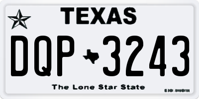 TX license plate DQP3243