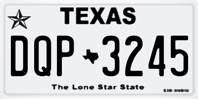 TX license plate DQP3245