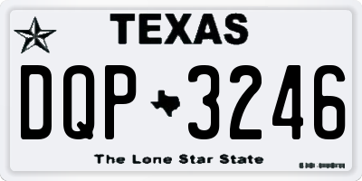 TX license plate DQP3246