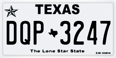 TX license plate DQP3247