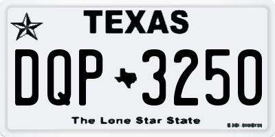 TX license plate DQP3250