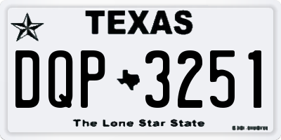 TX license plate DQP3251