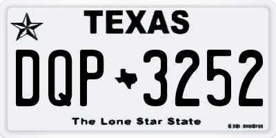 TX license plate DQP3252