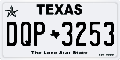TX license plate DQP3253