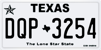 TX license plate DQP3254