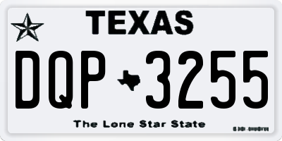 TX license plate DQP3255