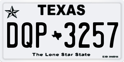 TX license plate DQP3257