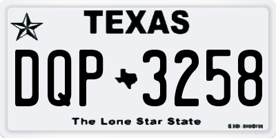 TX license plate DQP3258